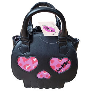 Betsey Johnson Skull Face Purse Halloween Camo Pink Heart Eye Crossbody Viral